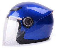 Шлем мотоциклетный YM-619,Синий Размер L Тонированный визор