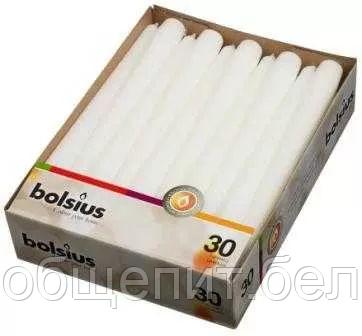 Свечи Bolsius конические белые, 24,5 см, d 24 см, парафин 100%, 30 шт - фото 2 - id-p165776709