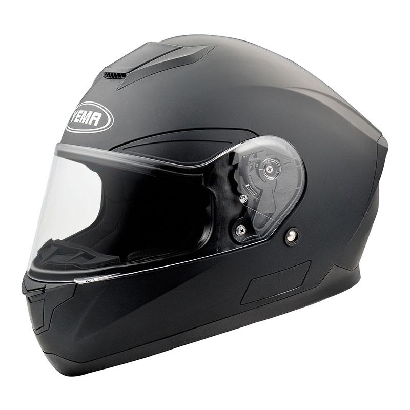 Шлем мотоциклетный YM-831,Черный матовый (размер S) Тонированный визор