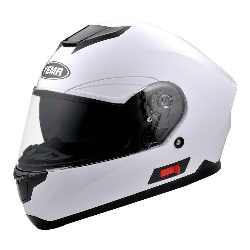 Шлем мотоциклетный YM-831,Белый (размер M) Тонированный визор
