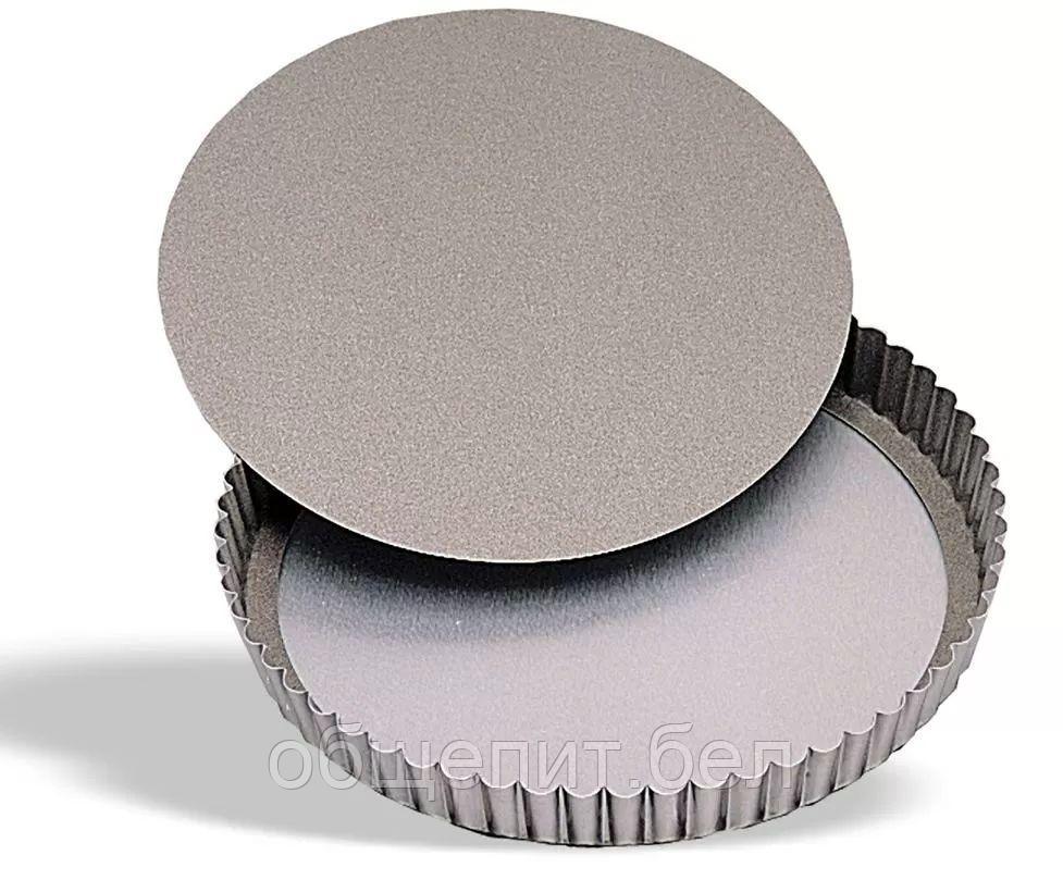 Форма для выпечки, рифленый край, съемное дно, d 12 см, h 2 см, металл с тефлоновым покрытием, Pujad - фото 2 - id-p165788566