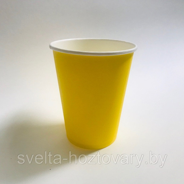 Бумажные стаканчики 250 мл (упаковка 50шт) Акционная цена действует при покупке от 20 уп. жёлтый - фото 1 - id-p165813249
