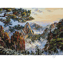 Алмазная мозаика на подрамнике "Китай. Хуаншань" 30х40 см