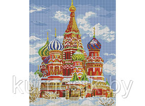Алмазная мозаика на подрамнике "Храм Василия Блаженного" 40х50 см