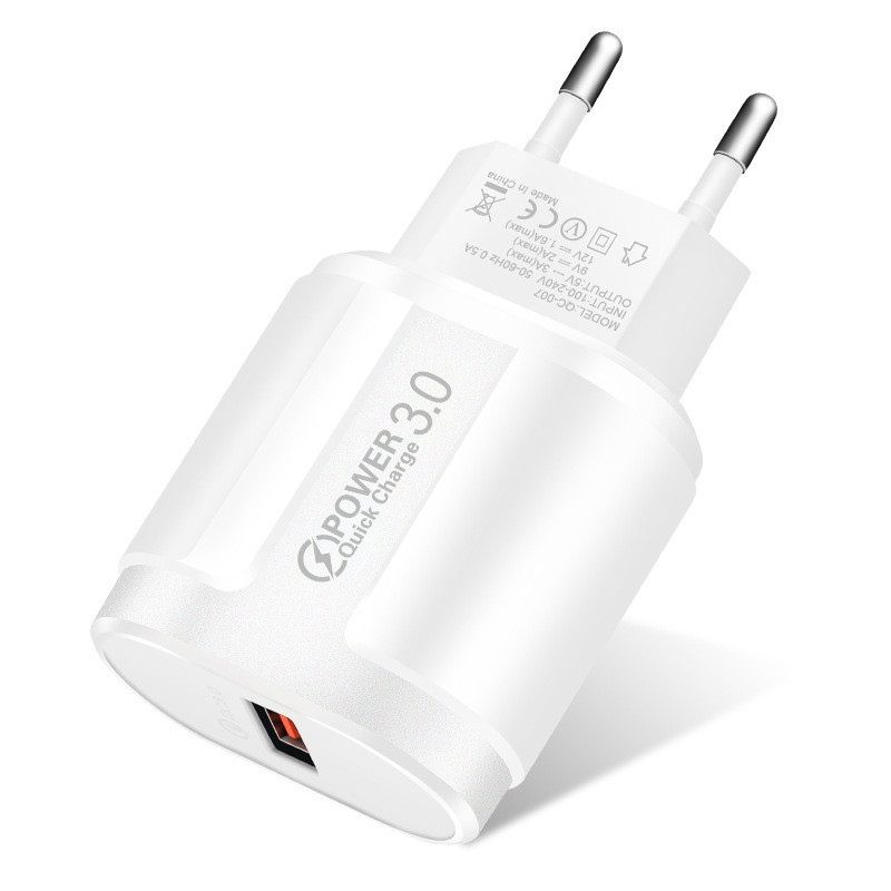 Зарядное устройство сетевое - блок питания USLION QC-007, 3.0A, 1 USB, белый 555470