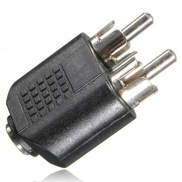 Адаптер - переходник - сплиттер 2x RCA - jack 3.5mm (AUX), папа-мама, черный 555467 - фото 1 - id-p165889246