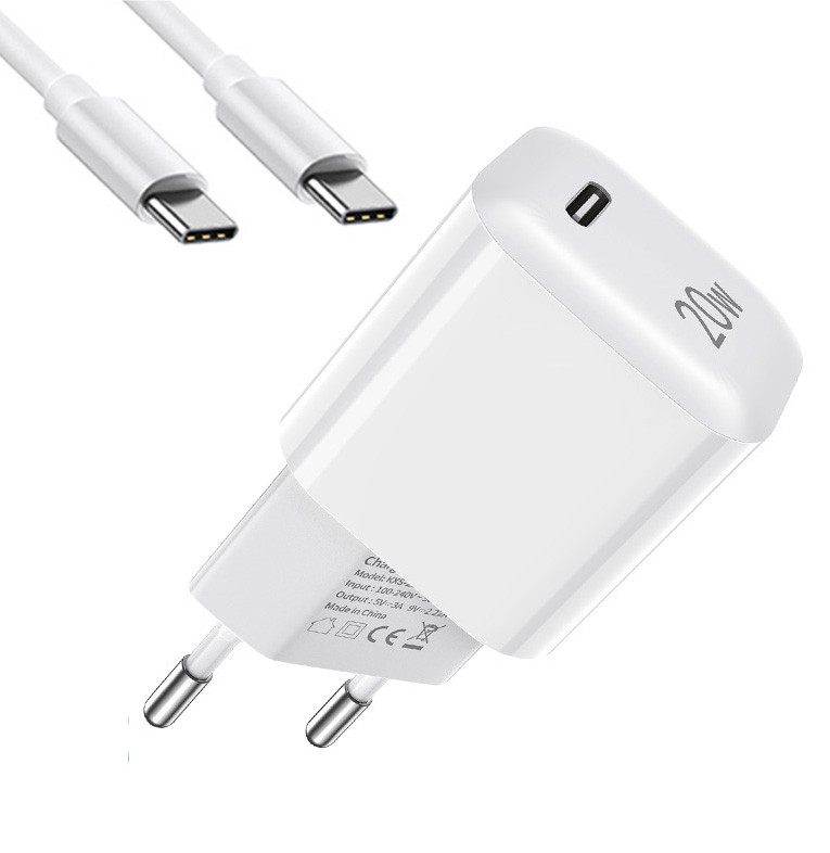 Зарядное устройство сетевое - блок питания USLION KXS-2100, 3.0A, 1 USB Type-C, с кабелем, белый 555453
