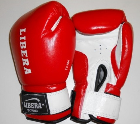 Перчатки боксерские боевые LIBERA ТТ-704 - 8, 12, 14 унц. красные - фото 1 - id-p90192392