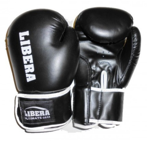 Перчатки боксерские боевые LIBERA ТТ-704 - 8, 12, 14 унц. черные - фото 1 - id-p90192393