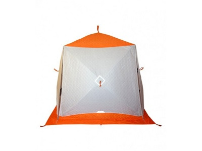 Зимняя палатка Призма Премиум Термолайт 215*215 Композит (3-сл) (бело-оранжевый) - фото 1 - id-p164008565