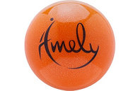 Мяч для художественной гимнастики Amely AGB-303-15-OR (15 см, 280 гр),оранжевый, с насыщенными блестками