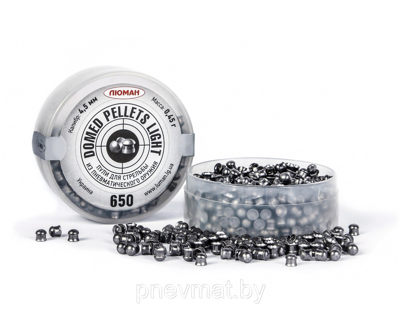 Пули "Люман" Domed pellets light 0,45 гр. калибр 4,5 мм. (650 шт.)