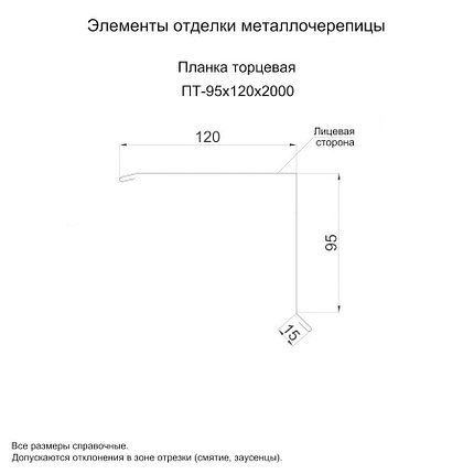 Планка торцевая 95*120*2000 мм, фото 2