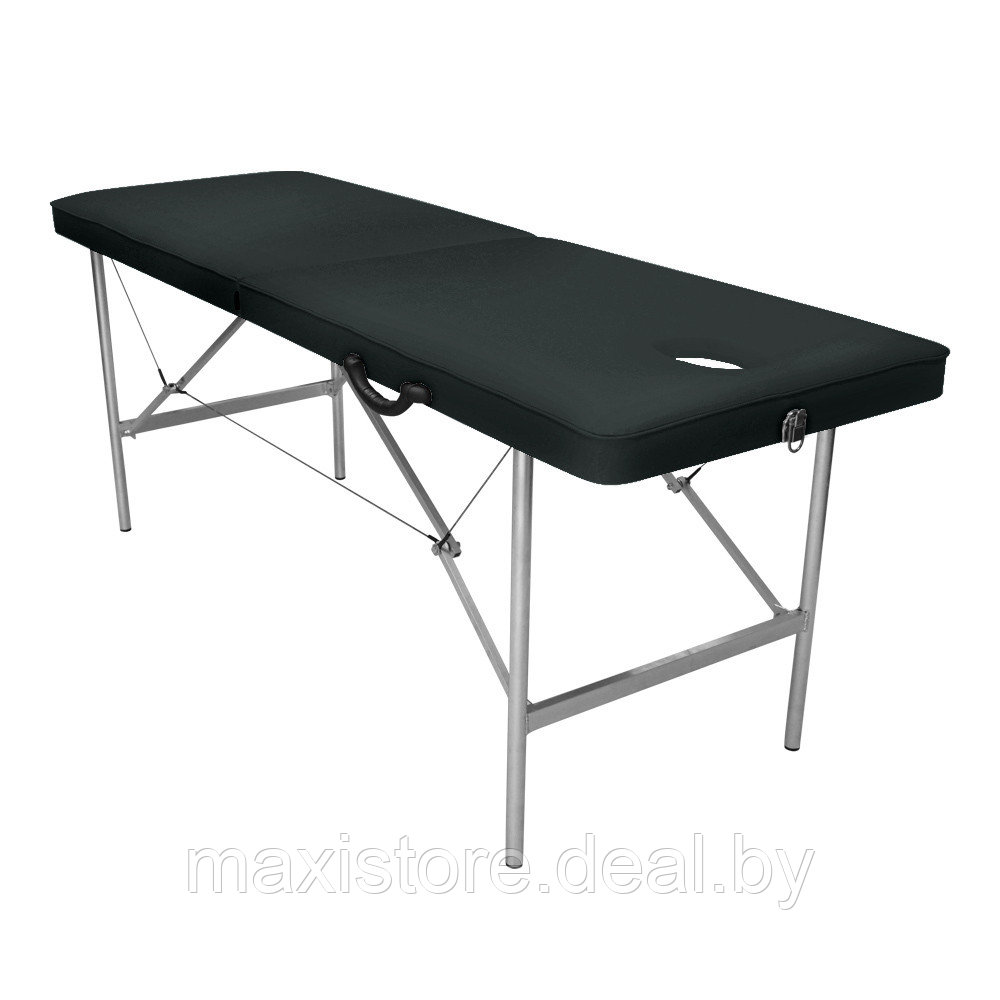 Массажный стол Mass-stol 180х60х70 см (черный) + подушка - фото 1 - id-p165926429