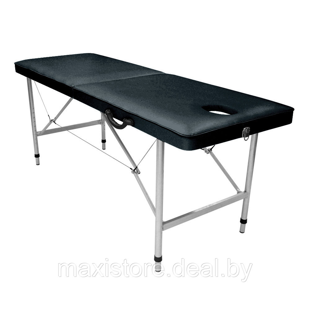 Массажный стол Mass-stol 180х60хРВ см (черный) + подушка - фото 1 - id-p165926497