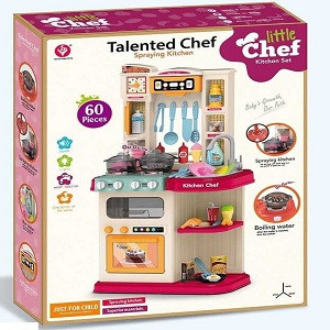 Кухня детская игровая Chef 922-116, 922-115 вода, пар, свето-звуковые эффекты, 60 предметов - фото 3 - id-p165971551