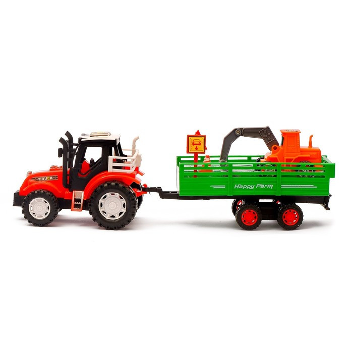 Трактор инерционный «Фермер», с прицепом, цвета МИКС - фото 3 - id-p165974998