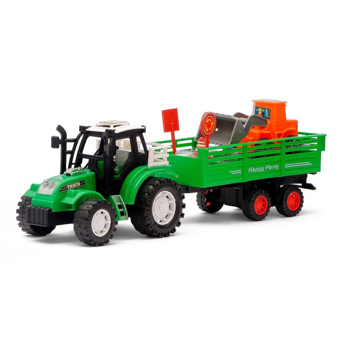 Трактор инерционный «Фермер», с прицепом, цвета МИКС - фото 5 - id-p165974998