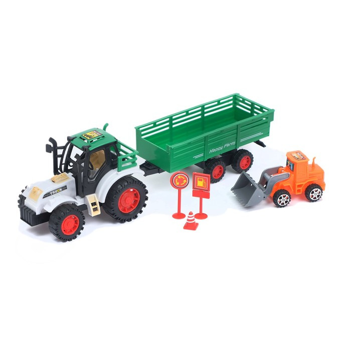 Трактор инерционный «Фермер», с прицепом, цвета МИКС - фото 8 - id-p165974998