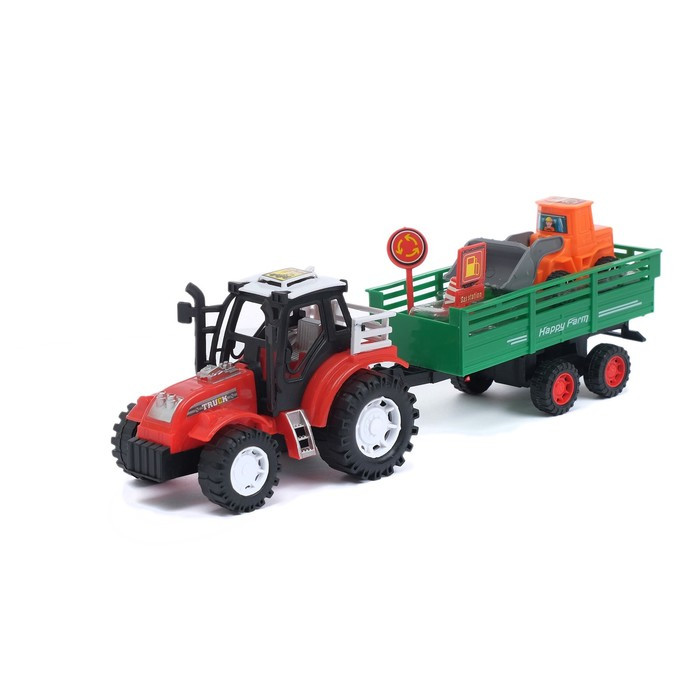 Трактор инерционный «Фермер», с прицепом, цвета МИКС - фото 9 - id-p165974998