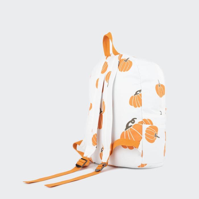 Рюкзак, отдел на молнии, наружный карман, цвет белый, «Тыквы» - фото 2 - id-p165977575