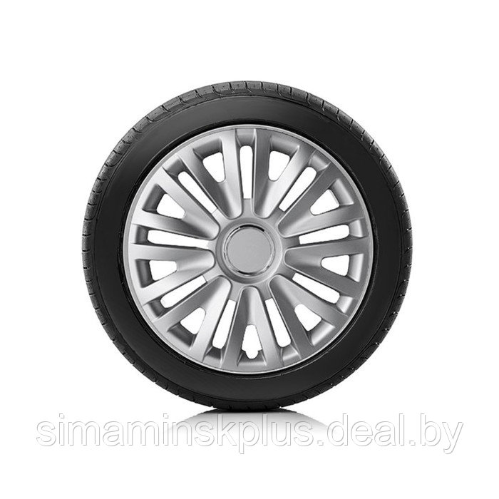 Колпаки колесные Autoprofi R14, PP пластик, регулировочный обод, металлик, 350мм, 4 шт - фото 1 - id-p165978114