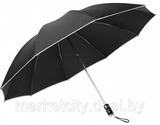 Зонт Zuodu Automatic Umbrella Led черный с фонариком - фото 5 - id-p166059402