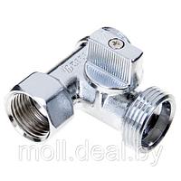 Кран шаровый трехпроходной 3/4" х 1/2"М х 1/2"Ш