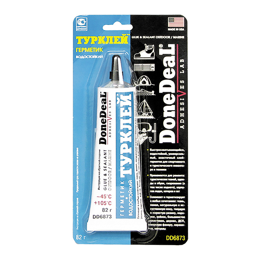 "ТУРКЛЕЙ" герметик GLUE & SEALANT «OUTDOOR / MARINE» Done Deal DD6873, 82г