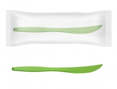 Нож 165мм,зелёный.,кукурузный крахмал в инд.упаковке - фото 1 - id-p145911021