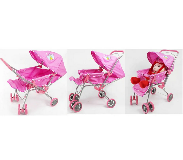 Детская игрушечная коляска для кукол Melogo арт. 9324, кукольная металлическая коляска прогулочная - фото 3 - id-p166069888