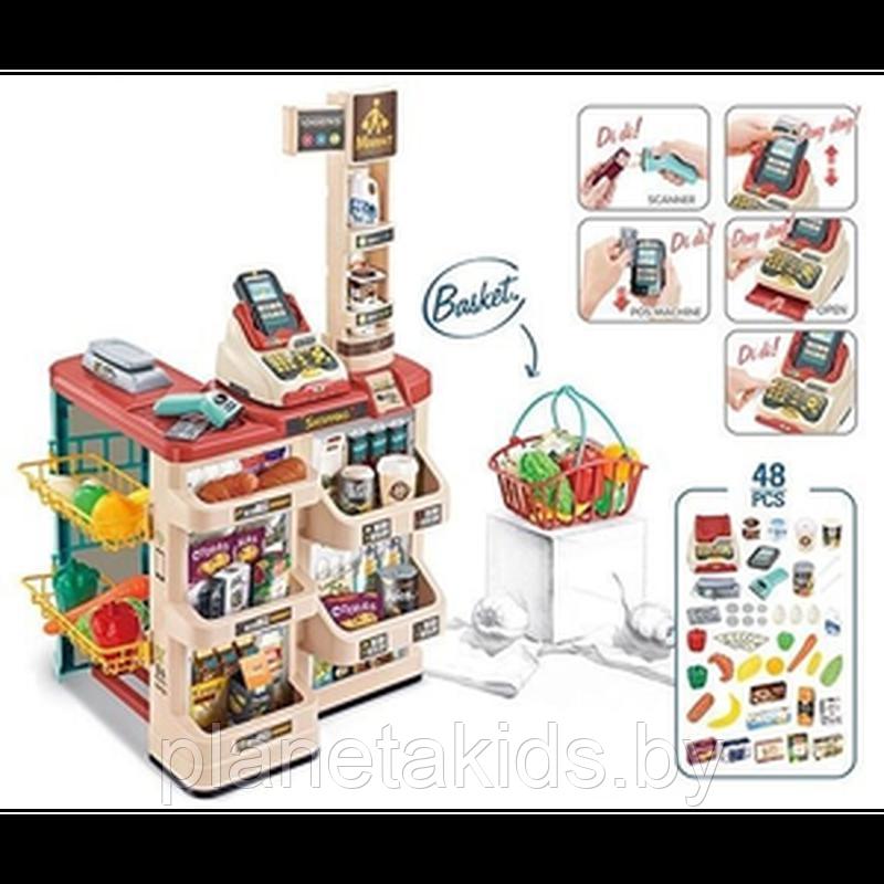 Игровой набор "Супермаркет" со сканером и корзинкой, 47 предметов, арт. 668-84 - фото 1 - id-p166073426