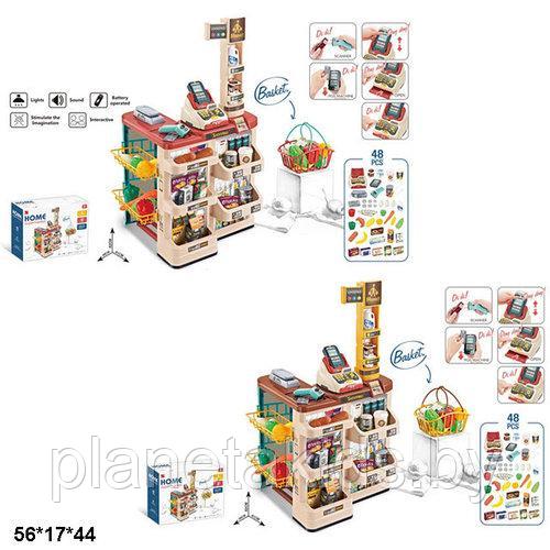 Игровой набор "Супермаркет" со сканером и корзинкой, 47 предметов, арт. 668-84 - фото 2 - id-p166073426