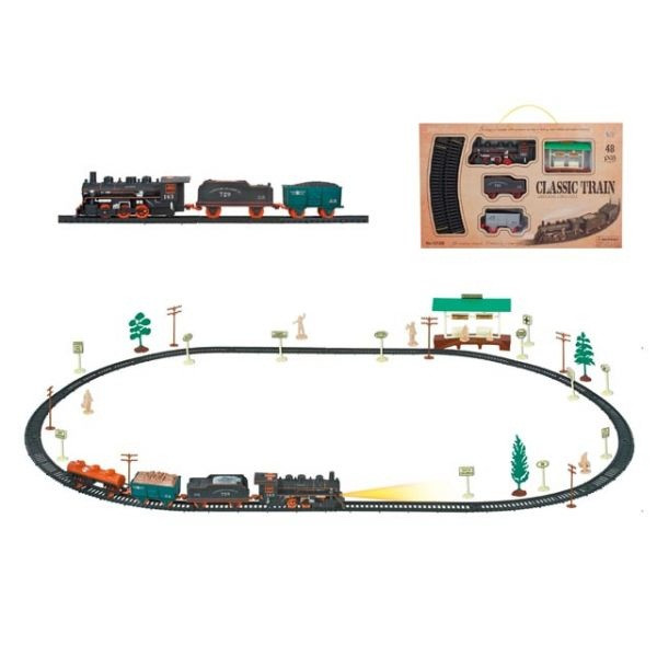 Детская железная дорога арт. 1212B-4 на батарейках игрушка для детей со светом и звуком, мой первый поезд - фото 2 - id-p166079663