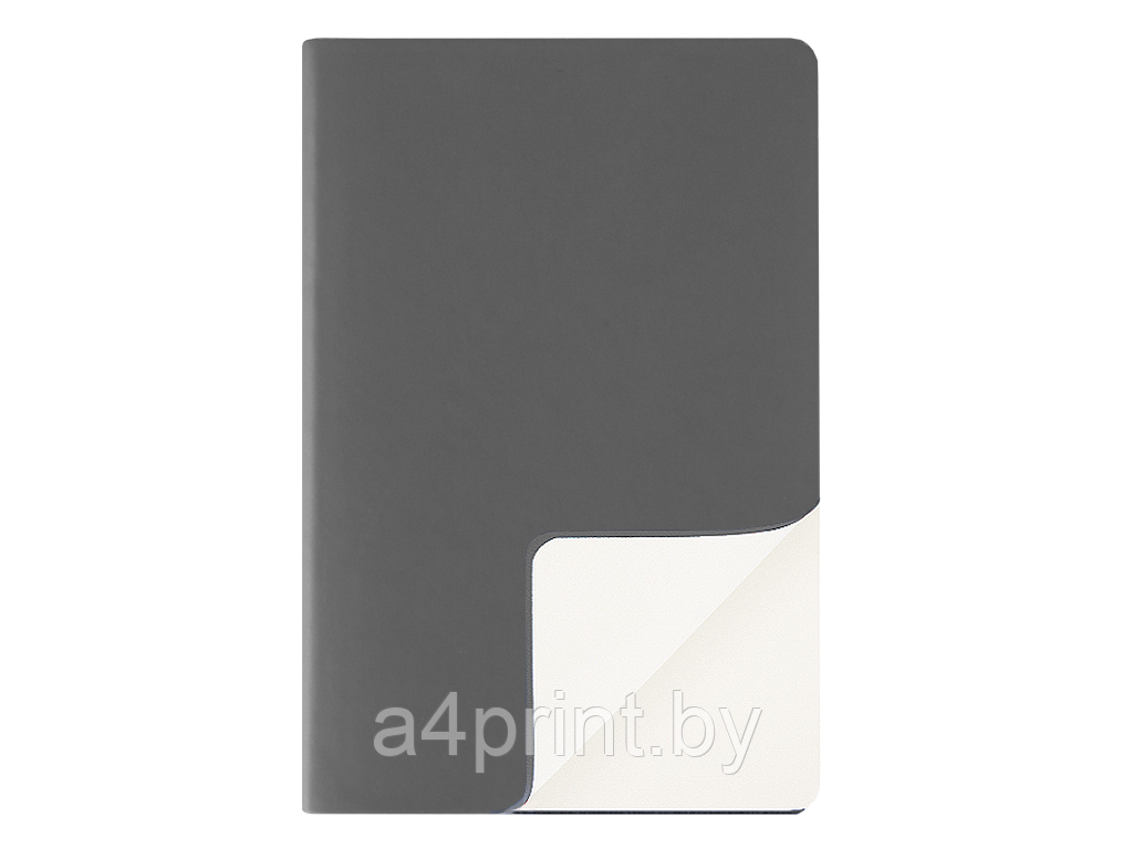 Ежедневник А5 с логотипом, недатированный, в гибкой обложке Soft Touch Серый Milano