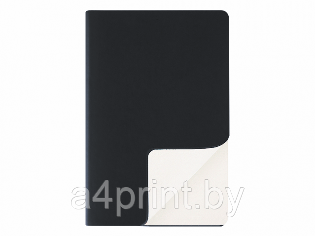 Ежедневник А5 с логотипом, недатированный, в гибкой обложке Soft Touch Черный Milano - фото 1 - id-p166081139