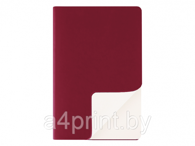 Ежедневник А5 с логотипом, недатированный, в гибкой обложке Soft Touch Бордо Milano