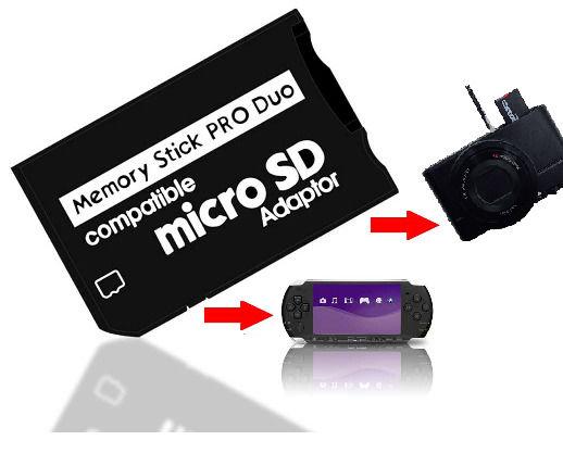 Адаптер из MicroSD в Memory Stick PRO Duo (Подходит для PSP) - фото 2 - id-p34618119