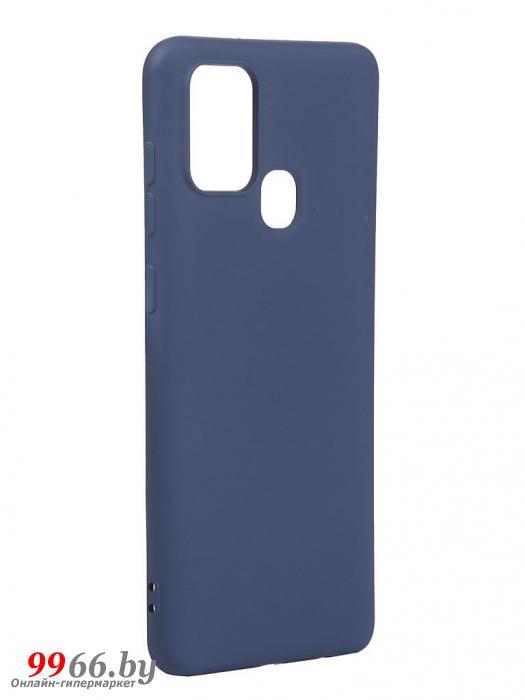 Чехол с микрофиброй DF для Samsung Galaxy A21s Silicone Blue sOriginal-14 - фото 1 - id-p165693776