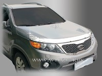 Дефлектор капота мухобойка хром для Kia Sorento 2010-2012, 2013- - фото 1 - id-p166091586