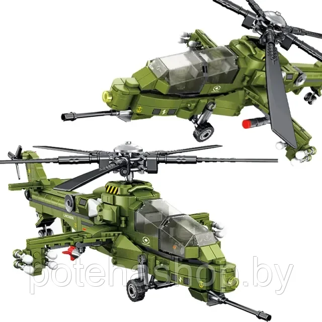 Конструктор Военный вертолет 636006, 464 детали - фото 5 - id-p166141428