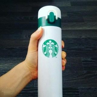 Термос Starbucks 350 ml (Бело-зеленый) - фото 1 - id-p139881468