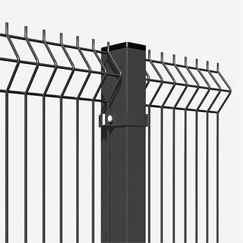 Панель 3D заборная ГРАФИТ(RAL7016) 3/4мм; 1530х2500; яч.200/50; Оц + ПП (РФ)