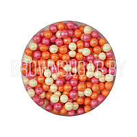 Драже взорванные зерна риса Жемчуг Персик-розовый-белый 6-8 мм (Россия, 50 гр)