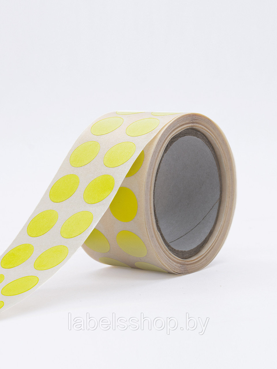 Круглые самоклеящиеся наклейки / этикетки в виде круга (D 12 мм), цвет желтый, 1000 шт в ролике. желтый - фото 4 - id-p166150240