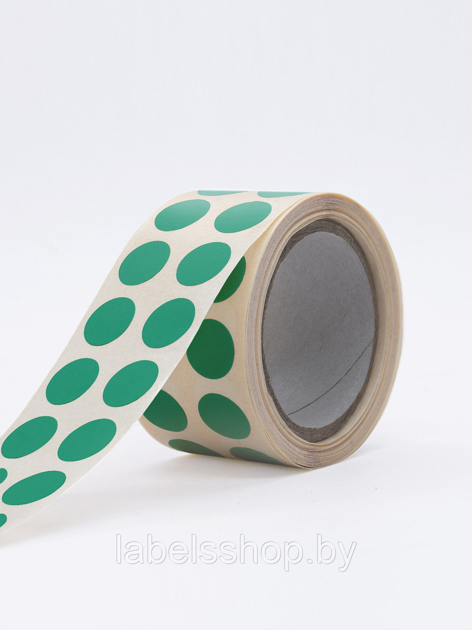 Круглые самоклеящиеся наклейки / этикетки в виде круга (D 12 мм), цвет зеленый, 1000 шт в ролике. зеленый - фото 4 - id-p166150241