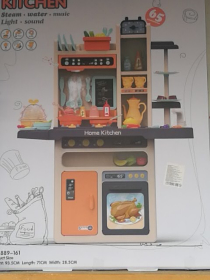 Детская игровая кухня арт. 889-162 с водой, паром, светом, звуком, яйцеварка, 65 предмета, высотой 94 см - фото 5 - id-p133463615