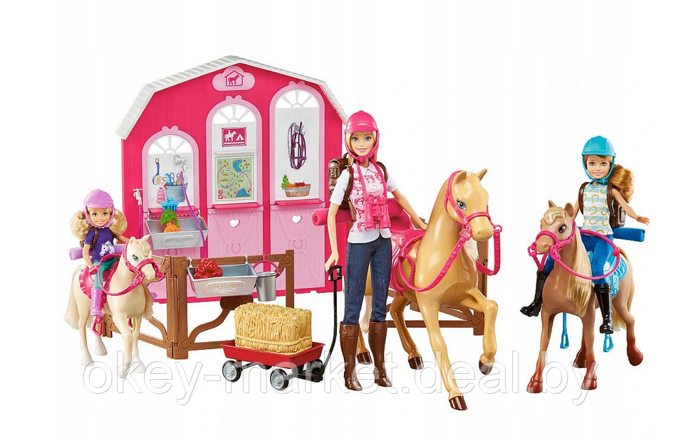 Игровой набор кукол Барби с лошадьми на ранчо Barbie Mattel DMR52 - фото 3 - id-p166160957