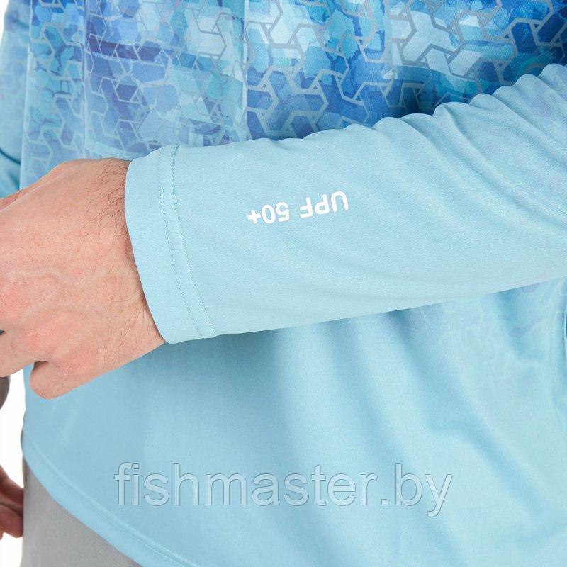 Футболка FHM Mark Hoodie V2 с капюшоном цвет Принт голубой/мятный - фото 7 - id-p156227478
