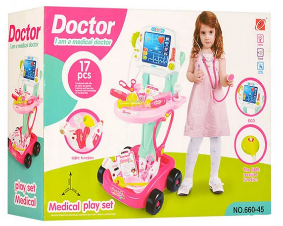Детский игровой набор доктора с тележкой арт. 660-46 "Умелый доктор" - фото 1 - id-p69234799